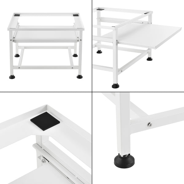 Socle avec Étagère Extensible pour Machine à Laver 63 x 54 x 41 cm Blanc [en.casa]