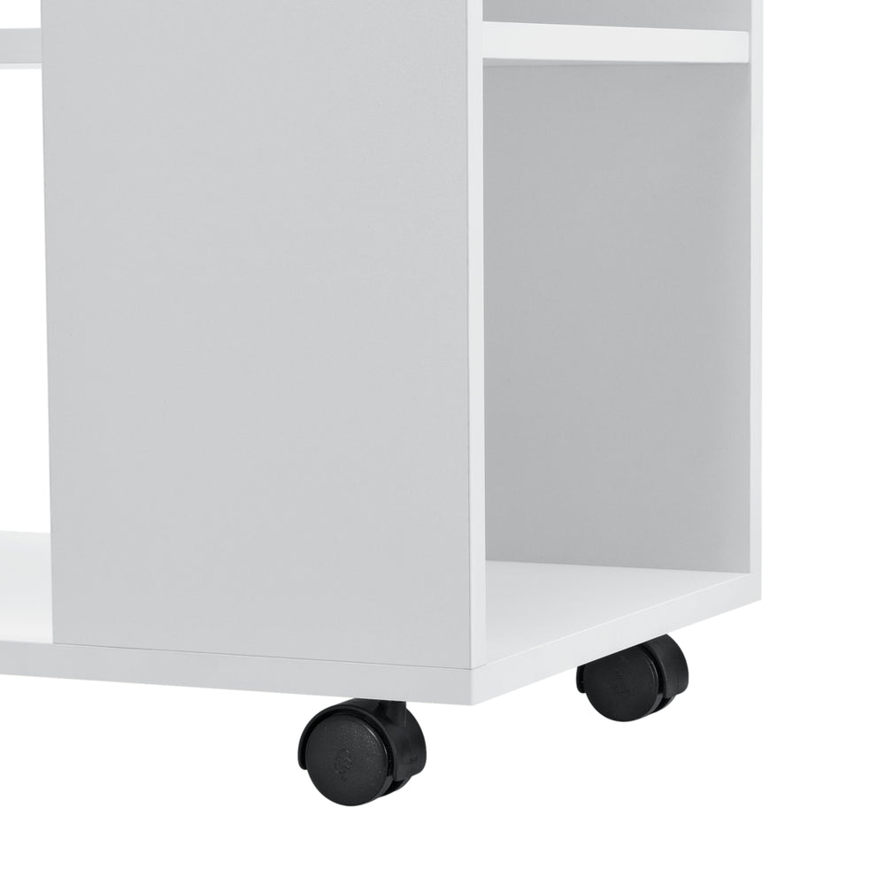 Tavolino da salotto Älvdalen 60x70x35 cm ripiano aggiuntivo e ruote bloccabili bianco en.casa - premiumXL