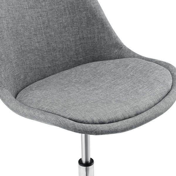 Chaise de Bureau Atherton à Roulettes Réglable en Hauteur Gris Clair [en.casa]

