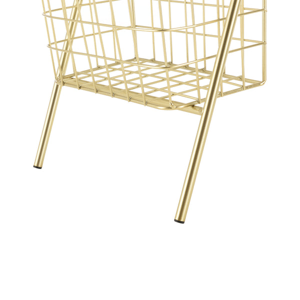 Dekoleiter mit Metallkörben Metall Messing 107x27x55cm en.casa