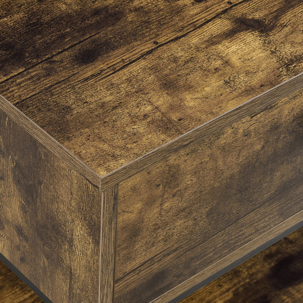 Table Basse Bjuv avec Tiroir et Étagère 49 x 45 x 39 cm Effet Bois Foncé Noir [en.casa]