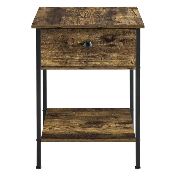 Table Basse Fagersta avec Tiroir et Étagère 55 x 40 x 40 cm Effet Bois Foncé Noir [en.casa]