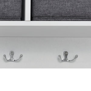 Portemanteau Mural Horsens 30 x 100 x 20 cm Blanc Gris Argenté [en.casa]