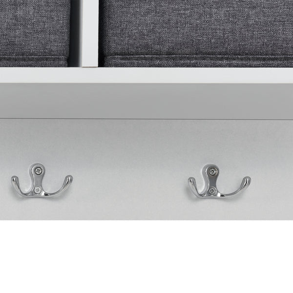 Portemanteau Mural Horsens 30 x 100 x 20 cm Blanc Gris Argenté [en.casa]