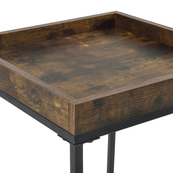 Beistelltisch Mariefred 55x40x40cm mit Ablage Dunkler Holzton [en.casa]