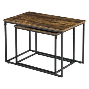 Set de 2 tables basses gigognes Härnösand effet bois foncé [en.casa]