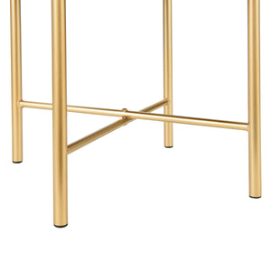 Tabouret Rembourré Rond Kungälv 44 x 35 cm [en.casa]