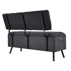 Cassapanca Malmöhus Imbottita Trapuntata - Grigio scuro [en.casa]