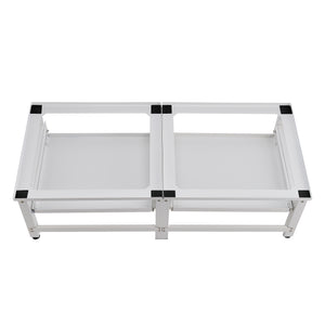 Supporto Doppio Bothel per Lavatrice in Acciaio con Ripiani Estraibili 124 x 54 x 37 cm - Bianco [en.casa]

