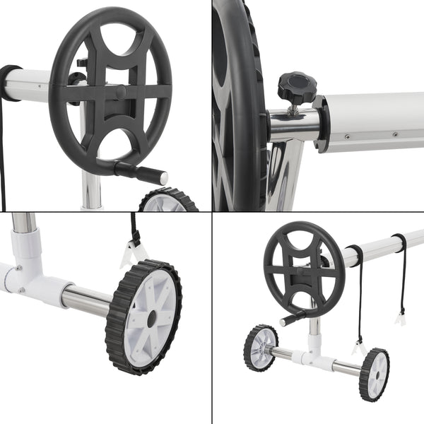 Avvolgitore Mobile 'Amorgo' per Telo da Piscina e Solare, Barra Telescopica Regolabile tra 300 - 630 cm [en.casa] 