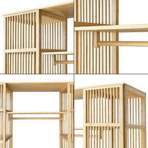 Bambus Kleiderständer Hudiksvall 185x140x45cm [en.casa]