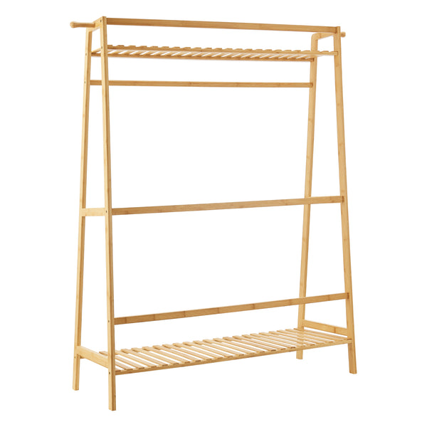 Portant à Vêtements Föglö en bambou 139 x 100 x 40 cm [en.casa]