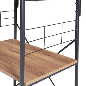 Étagère Billund à 4 niveaux 133 x 60 x 42 cm cm effet noyer / noir [en.casa]
