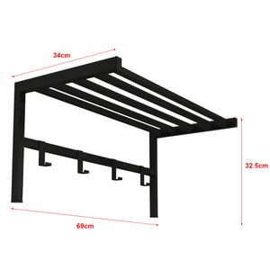 Portemanteau Tolga à 4 crochets 32,5 x 69 x 34 cm noir [en.casa]