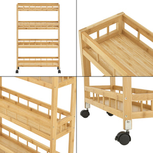 Chariot de rangement Pyhäjoki à 4 niveaux 96 x 60 x 18 cm [en.casa]