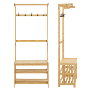 Meuble d'entrée Tornio portemanteau avec banc 168 x 70 x 35 cm [en.casa]