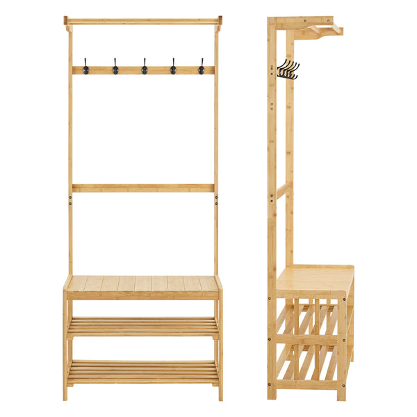 Meuble d'entrée Tornio portemanteau avec banc 168 x 70 x 35 cm [en.casa]
