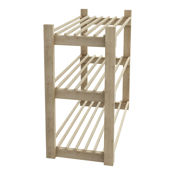 Scaffale Portascarpe 'Them' (AxLxP) 60 x 68 x 30 cm Scarpiera a 3 Ripiani Superfici a Doghe Scaffale Aperta in Legno di Pino [en.casa]