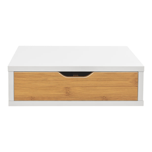 Organisateur de bureau Vieremä MDF 9 x 30 x 31 cm blanc effet bambou [en.casa]