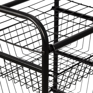Chariot de cuisine roulant Rudbjerg 87 x 41 x 31,5 cm avec 4 paniers noir [en.casa]