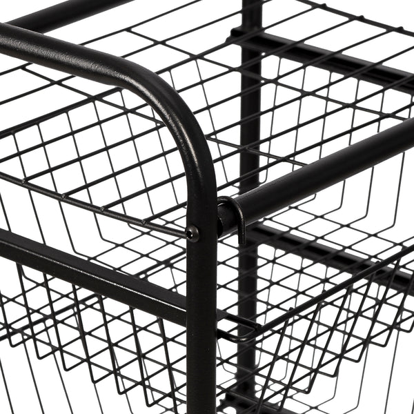 Chariot de cuisine roulant Rudbjerg 87 x 41 x 31,5 cm avec 4 paniers noir [en.casa]