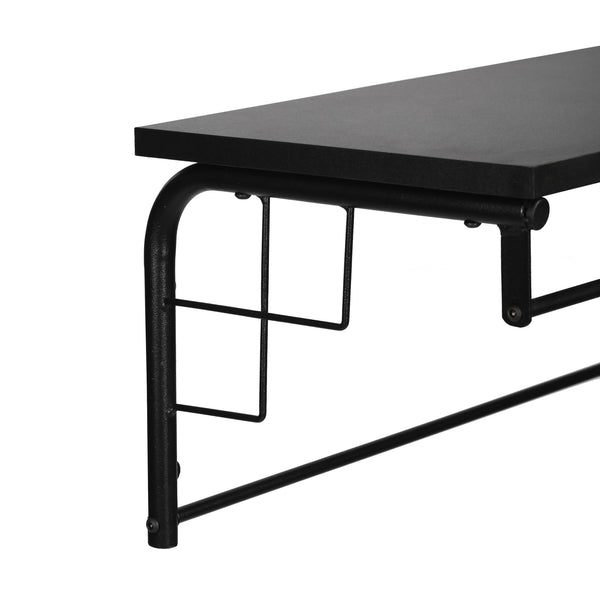 Portemanteau Ølstykke mural avec étagère de rangement 110 x 30 x 27 cm noir [en.casa]
