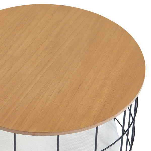 Set 'Haapajärvi' di 2 Tavolini Bassi a Forma di Cestello in Misure Diverse 2 Tavolini con Piano Rimovibile Base in Metallo con Cuscini Cucce per Gatti e Cagnolini [en.casa] 