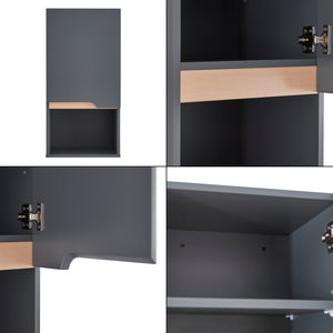 Armadietto Pensile Bergkamen 60 x 30 x 30 cm Grigio / Effetto Legno [en.casa] 