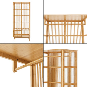 Portant à vêtements Vemb bambou 185 x 80 x 45 cm naturel [en.casa]
