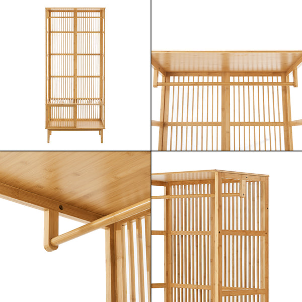Portant à vêtements Vemb bambou 185 x 80 x 45 cm naturel [en.casa]