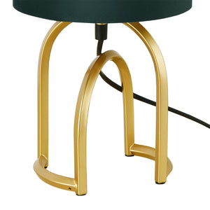 Lampada da Comodino Smethwick con Paralume Cilindrico Verde Scuro - lux.pro