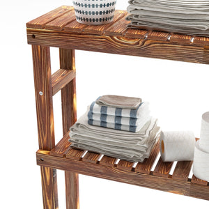 Waschmaschinenregal Kinnula 120x70x20cm Dunkler Holzton [en.casa]