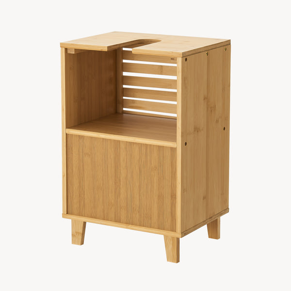 Meuble sous lavabo Iveland bambou 60 x 40 x 30 cm naturel [en.casa]