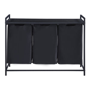 Mobile Portabiancheria Saltvik Sacchi Rimovibili Capienza 3x 45 L - Nero [en.casa] 