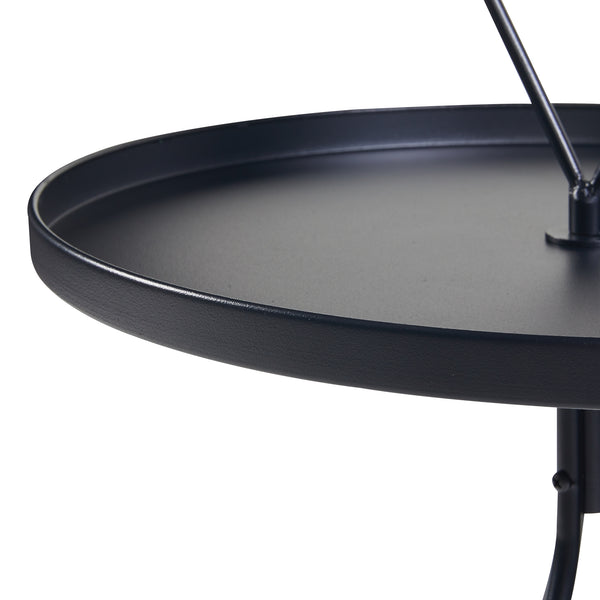 Table d'appoint Odal avec plateau rond métal 65 x 41 cm noir [en.casa]