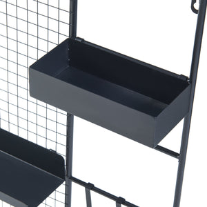 Grille murale Westre métal 70 x 60 x 11 cm noir [en.casa]