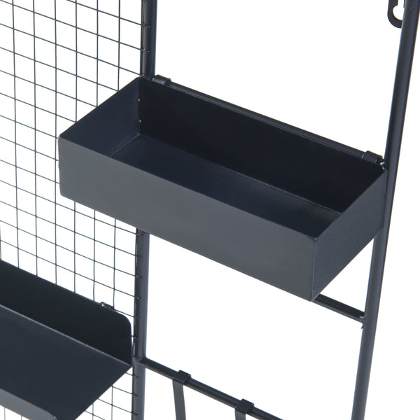 Grille murale Westre métal 70 x 60 x 11 cm noir [en.casa]