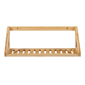 Set Gjerdrum di 2 Mensole da Muro con Piani a Doghe - Bambù Naturale [en.casa] 