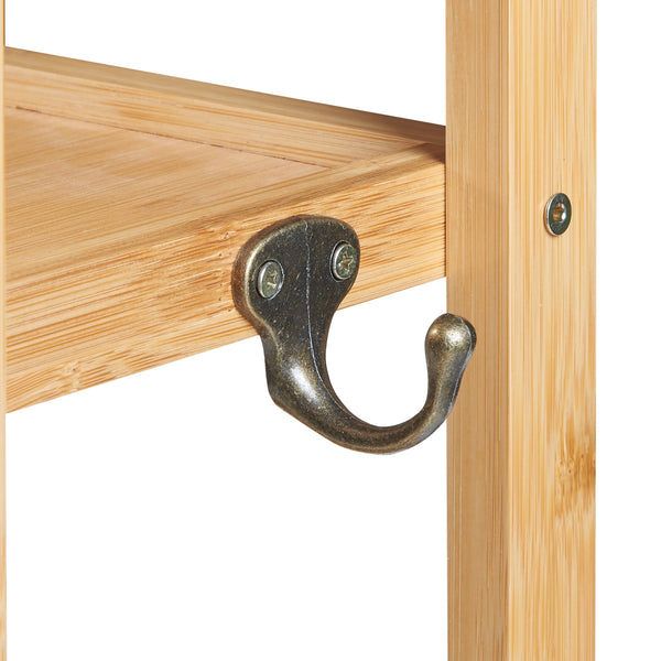 Étagère murale pour salle de bain Höör bambou 42 x 37 x 17 cm naturel [en.casa]