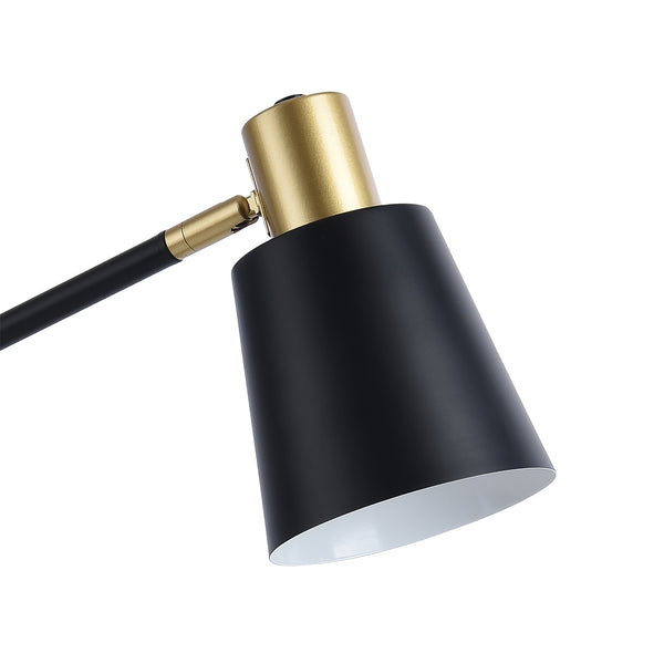 Lampe de table Abergele E27 métal 68 x 38 x 17 cm noir or blanc lux.pro