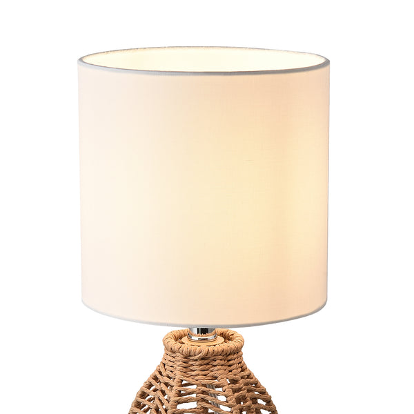 Lampada da Comodino Alfreton con Paralume Cilindrico in Tessuto Bianco lux.pro 
