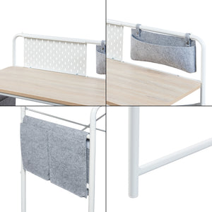 Bureau Dyrøy 98 x 98 x 46 cm blanc effet chêne gris [en.casa]