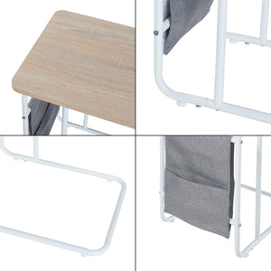 Table pour ordinateur portable Dyrøy 56 x 48 x 37 cm blanc effet chêne gris [en.casa]