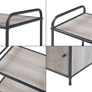 Beistelltisch Gulen Schwarz/Eiche-Optik [en.casa]