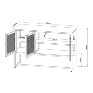 Buffet Sund acier 120 x 40 x 80 cm gris [en.casa]