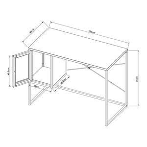 Bureau Sund acier 75 x 100 x 50 cm gris [en.casa]