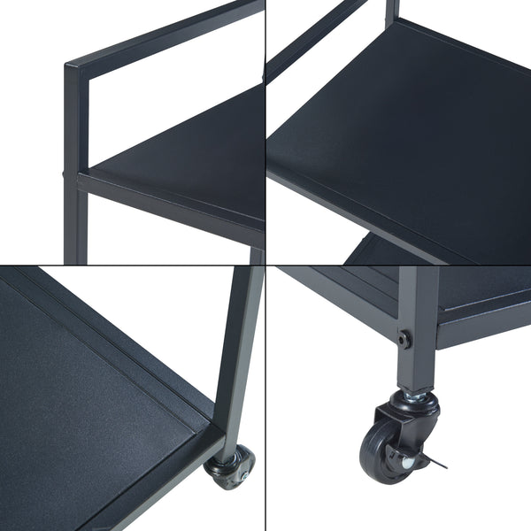 Servierwagen Lesja Metall Schwarz [en.casa]
