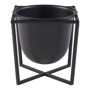 Set de 2 porte-plantes de tailles variées Nordmaling métal noir [en.casa]