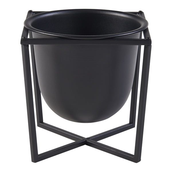Set de 2 porte-plantes de tailles variées Nordmaling métal noir [en.casa]