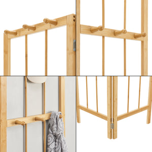 Portemanteau pliable Hyllestad bambou 166 x 92 x 8 cm naturel [en.casa]